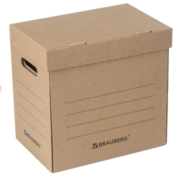 Короб архивный Делопроизводство 32.5х23.5х32.5см., с крышкой, гофрокартон